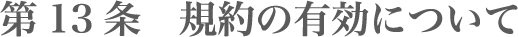 第13条 規約の有効について